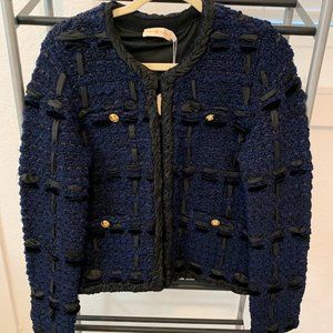 Tory Burch Ribbon Tweed Cardigan